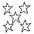 five little stars hand drawn
