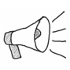 loud megaphone icon hand drawn
